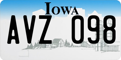 IA license plate AVZ098