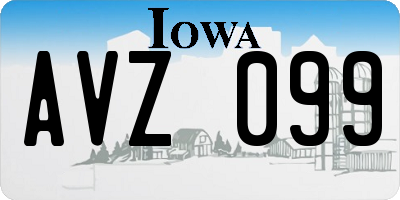 IA license plate AVZ099