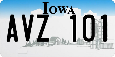IA license plate AVZ101