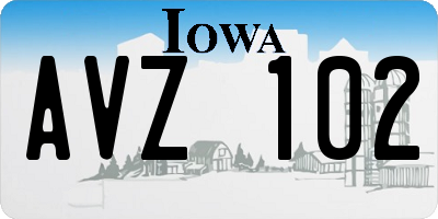 IA license plate AVZ102