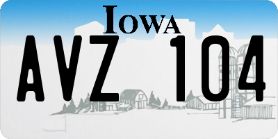 IA license plate AVZ104