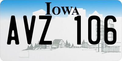 IA license plate AVZ106