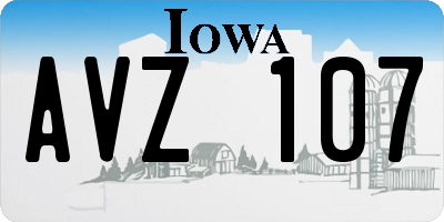 IA license plate AVZ107