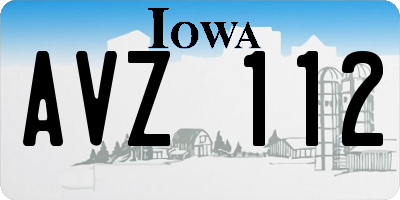 IA license plate AVZ112