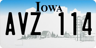 IA license plate AVZ114
