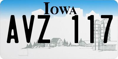 IA license plate AVZ117