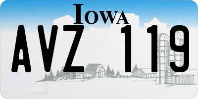 IA license plate AVZ119
