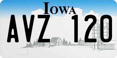 IA license plate AVZ120