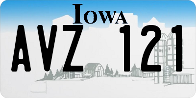 IA license plate AVZ121