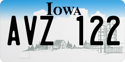 IA license plate AVZ122