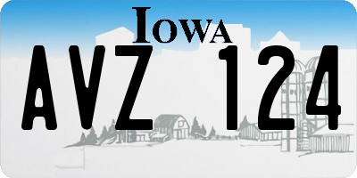 IA license plate AVZ124
