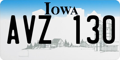IA license plate AVZ130