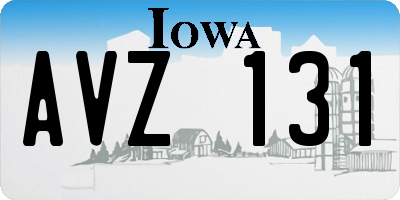 IA license plate AVZ131