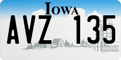 IA license plate AVZ135