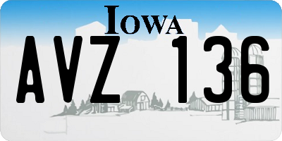 IA license plate AVZ136