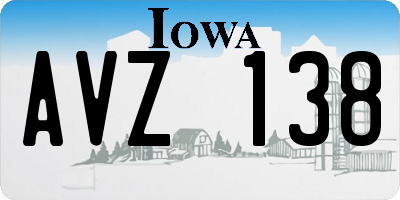 IA license plate AVZ138