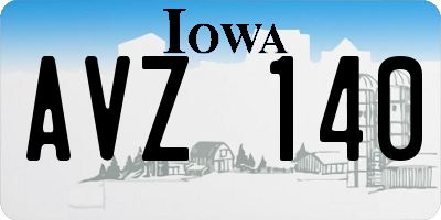 IA license plate AVZ140