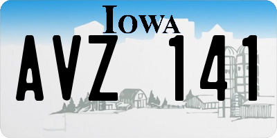 IA license plate AVZ141
