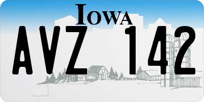IA license plate AVZ142