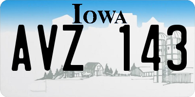IA license plate AVZ143