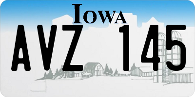 IA license plate AVZ145