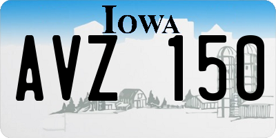 IA license plate AVZ150