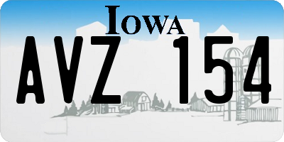 IA license plate AVZ154