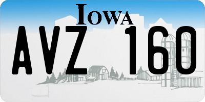 IA license plate AVZ160