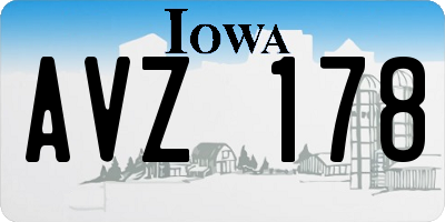 IA license plate AVZ178
