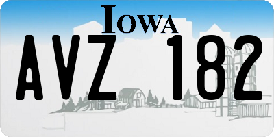 IA license plate AVZ182