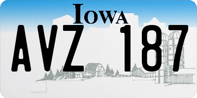 IA license plate AVZ187