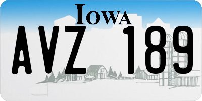 IA license plate AVZ189