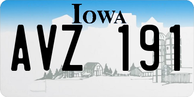 IA license plate AVZ191