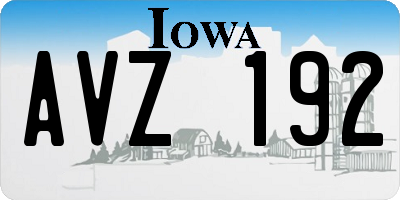 IA license plate AVZ192