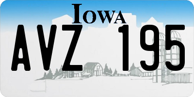 IA license plate AVZ195
