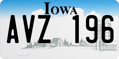 IA license plate AVZ196