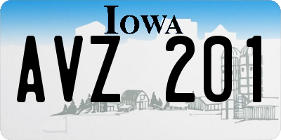 IA license plate AVZ201