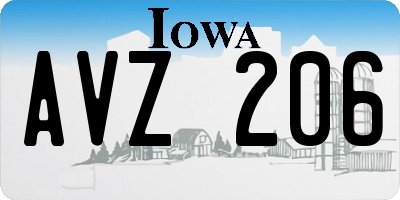 IA license plate AVZ206