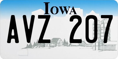 IA license plate AVZ207