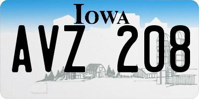 IA license plate AVZ208