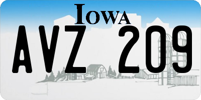 IA license plate AVZ209