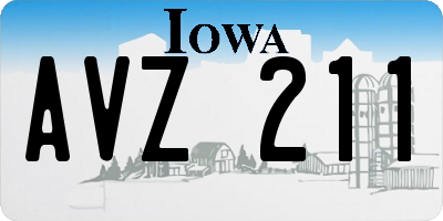 IA license plate AVZ211