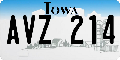 IA license plate AVZ214