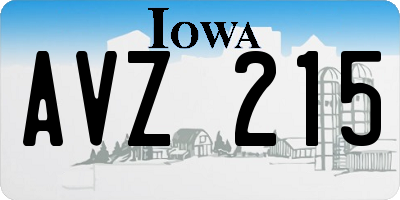IA license plate AVZ215