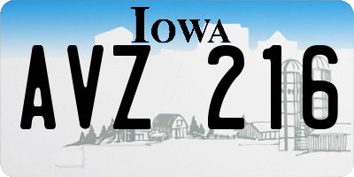 IA license plate AVZ216