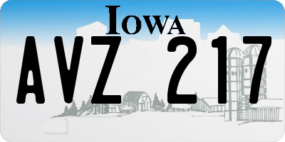 IA license plate AVZ217