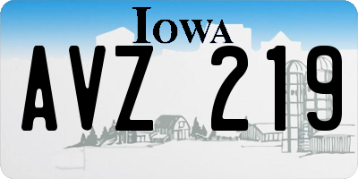 IA license plate AVZ219
