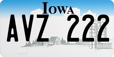 IA license plate AVZ222