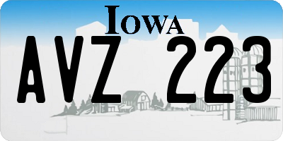 IA license plate AVZ223