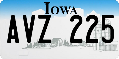 IA license plate AVZ225
